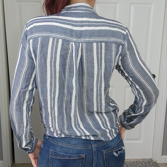 Dylan Woven Stripe Tie Top / Size M.NWOT - Picture 3 of 11